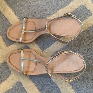 Summer heels! Jil Sander silver strappy heels, perfect condition.
